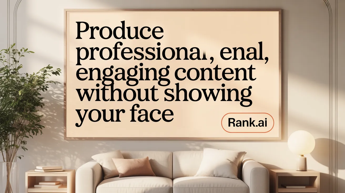 Produce Professional, Engaging Content Without Showing Your Face