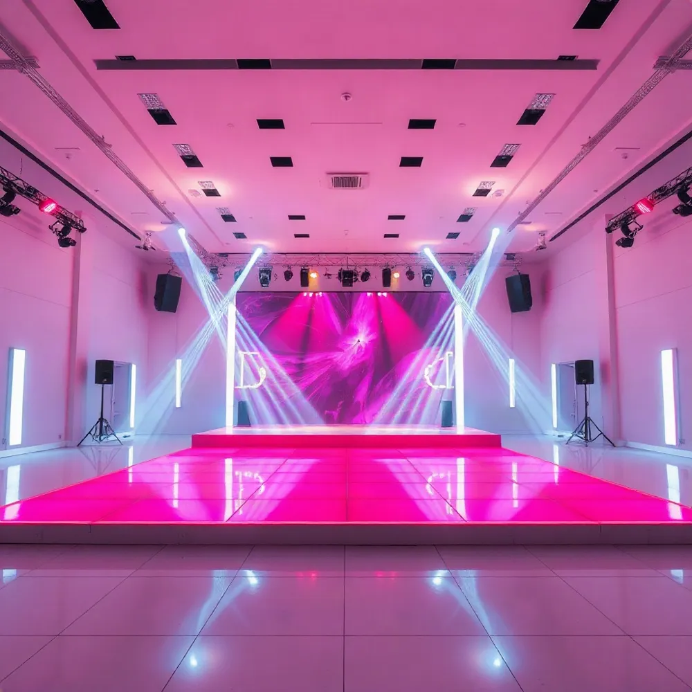 Maak jouw feest onvergetelijk en breng de WoW-factor naar de dansvloer met onze spectaculaire verlichte dansvloer, professionele lichtshows en sfeervolle silent disco sets.