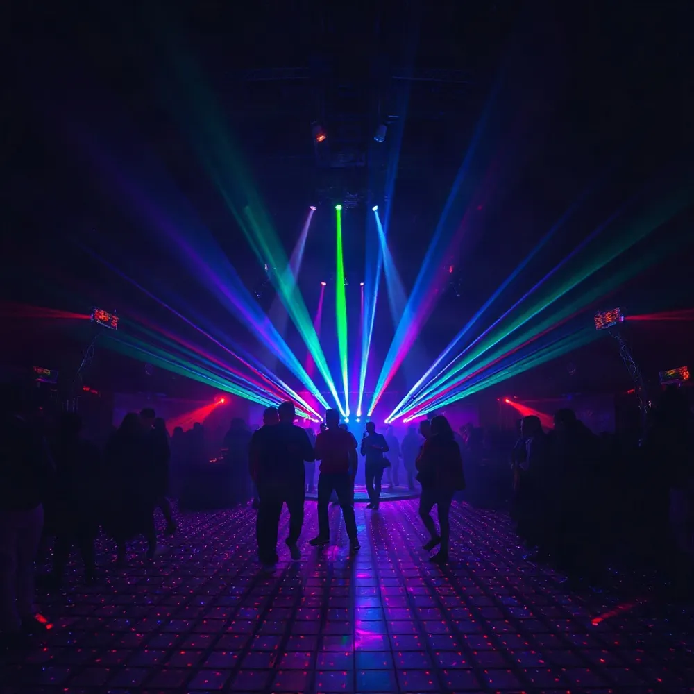 De Pixel LED Dansvloer met honderden individueel dimbare pixels creëert razendsnel een dynamisch lichtspel dat perfect meebeweegt op de beat, ideaal voor moderne themafeesten en spectaculaire bruiloften.