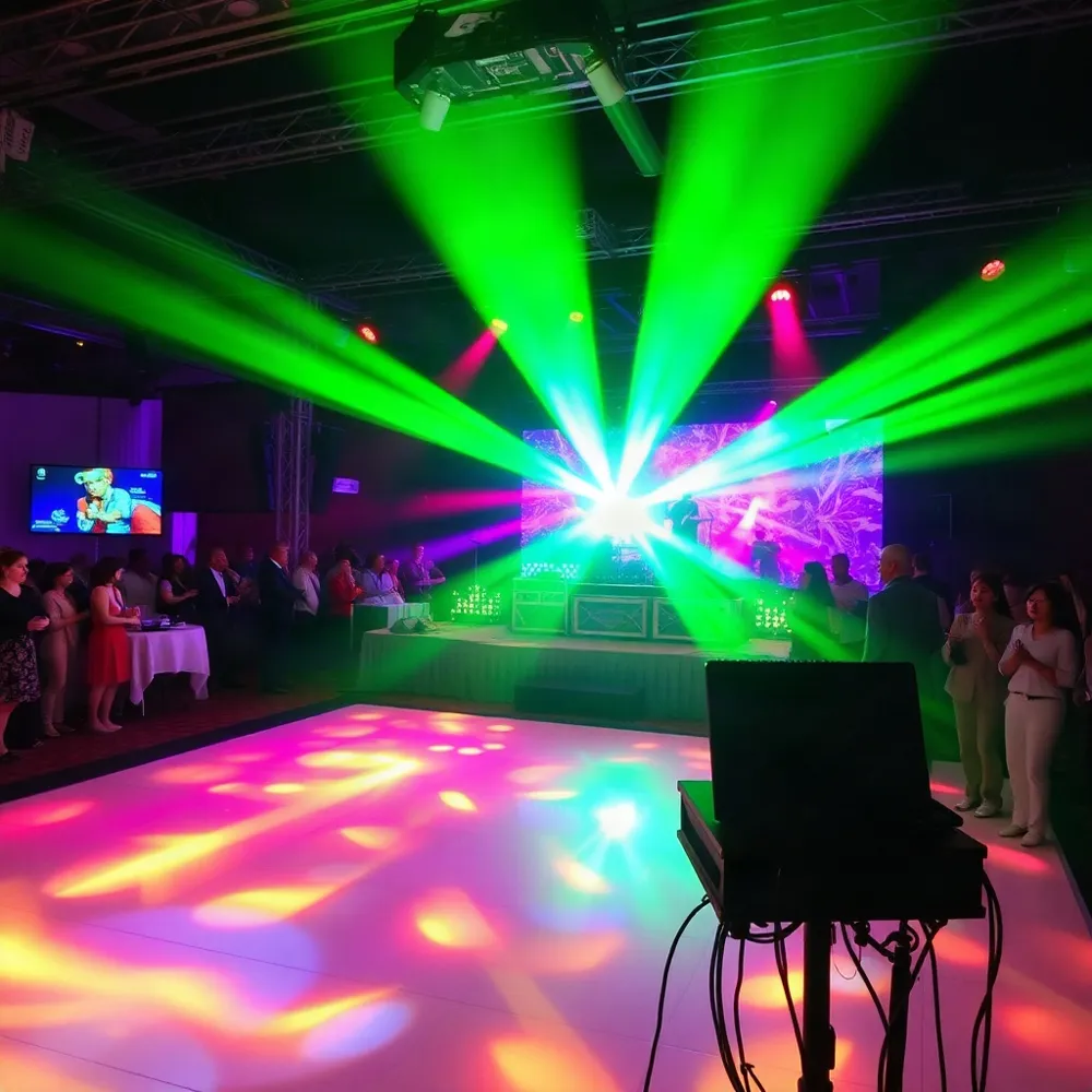 Ervaar de kracht van professioneel licht en helder geluid dat de sfeer op jouw feest naar een hoger niveau tilt en je gasten blijft verbazen.
