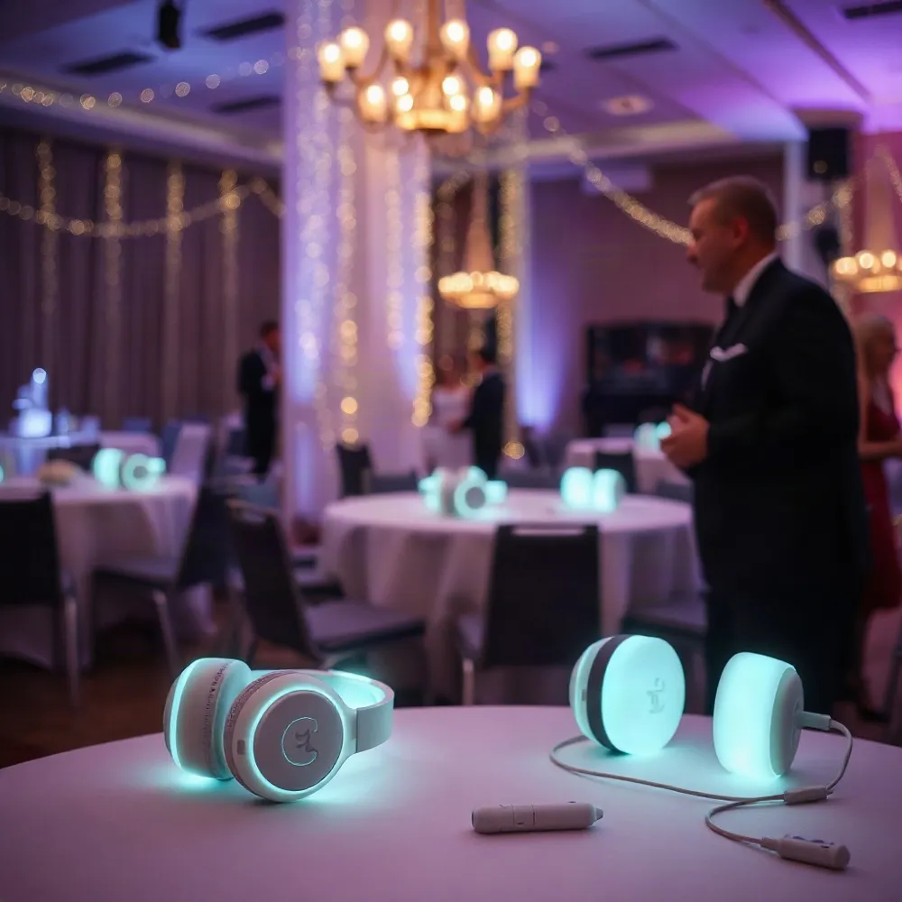 Maak jullie bruiloft onvergetelijk met onze persoonlijke aanpak en unieke silent disco opties voor een zorgeloos feest zonder geluidsoverlast.