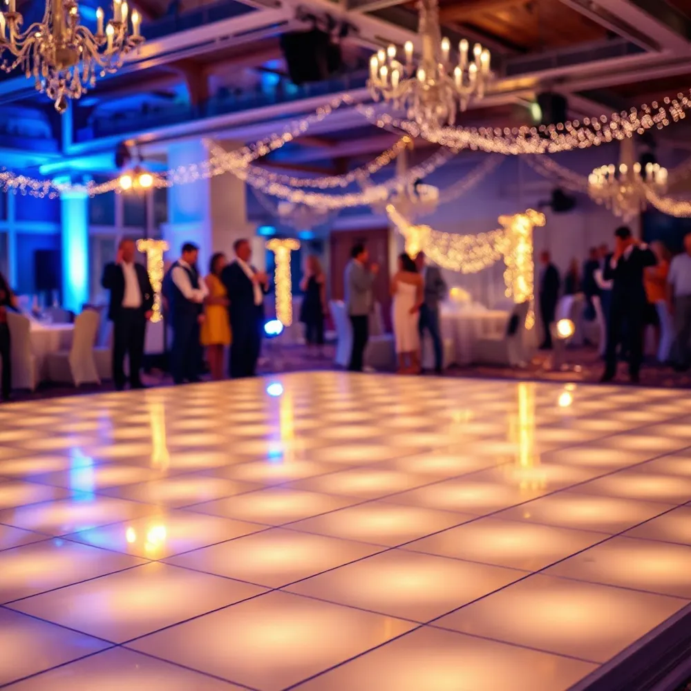 Maak jouw feest onvergetelijk met onze prachtige verlichte dansvloer die als een magnetisch middelpunt jouw gasten de hele avond naar de dansvloer trekt.