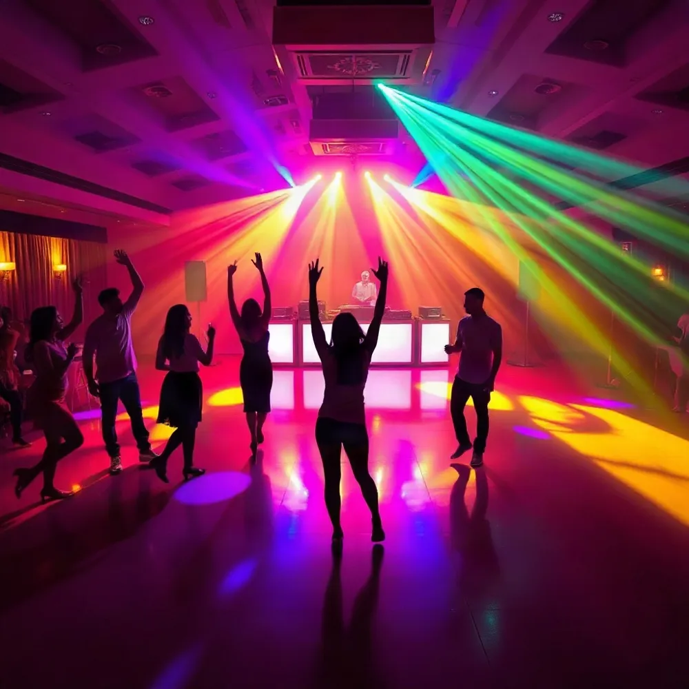 Een verlichte dansvloer tover je met All Star Entertainment in een handomdraai om tot een spectaculaire blikvanger die iedereen uitnodigt om te dansen.