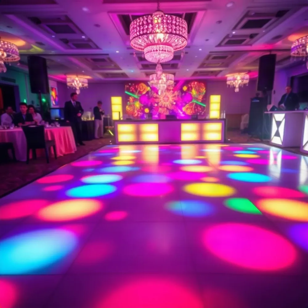 Transformeer jullie locatie met professionele verlichting, een verlichte dansvloer en silent disco opties voor een onvergetelijke beleving.