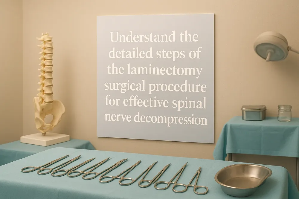 Understand the detailed steps of the laminectomy surgical procedure for effective spinal nerve decompression.