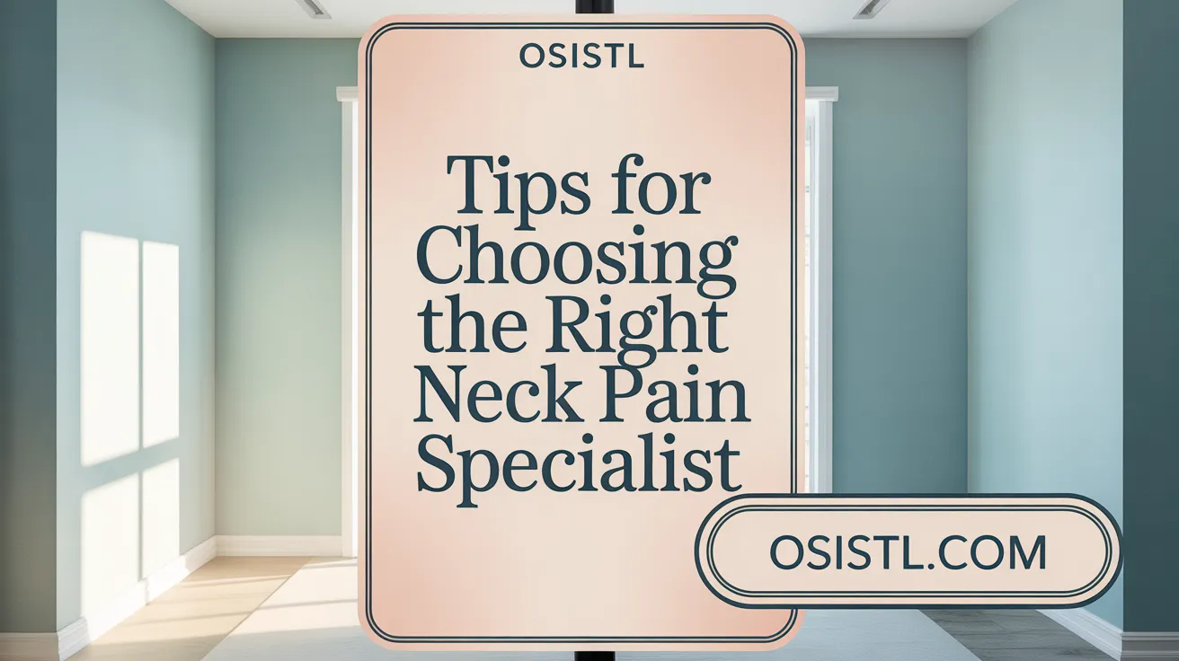 Tips for Choosing the Right Neck Pain Specialist