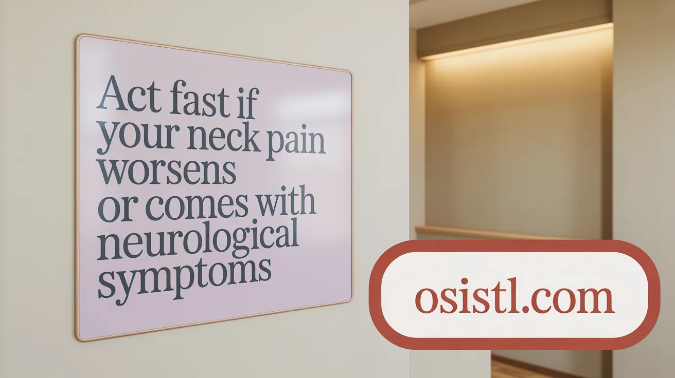 Act Fast if Your Neck Pain Worsens or Comes with Neurological Symptoms