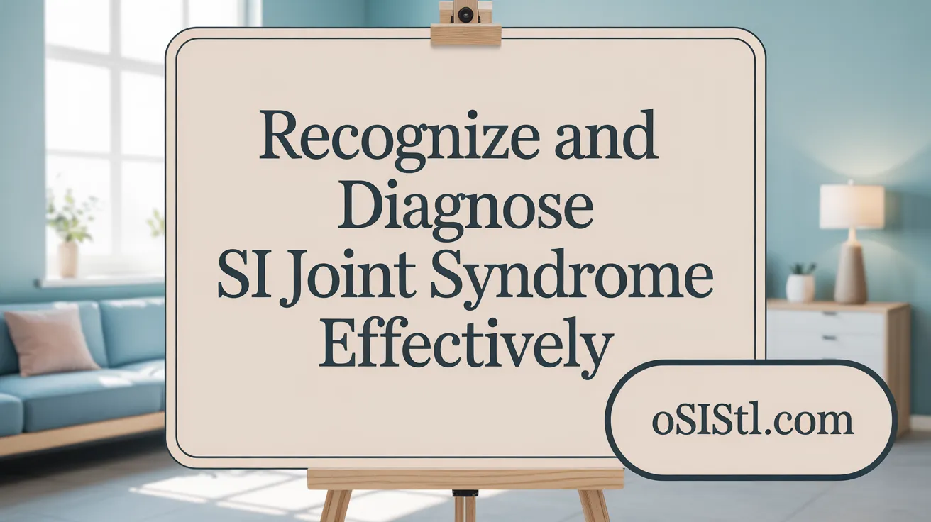 Recognize and Diagnose SI Joint Syndrome Effectively