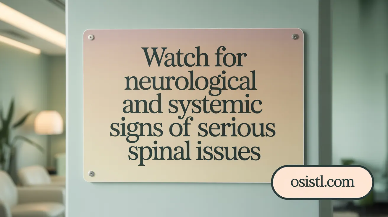 Watch for Neurological and Systemic Signs of Serious Spinal Issues