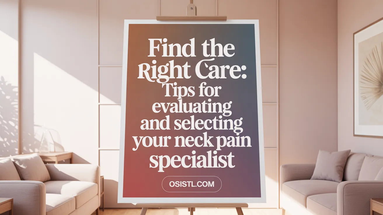 Find the Right Care: Tips for Evaluating and Selecting Your Neck Pain Specialist
