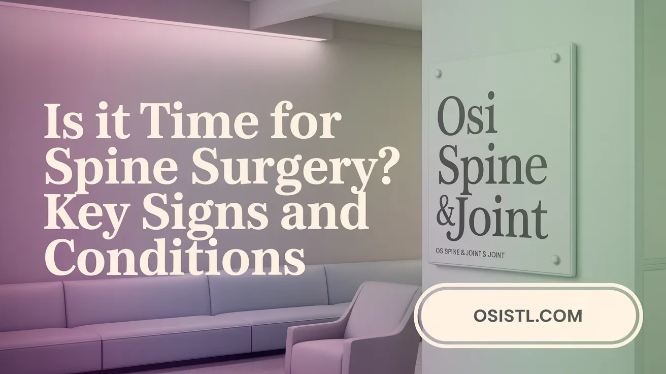 Is It Time for Spine Surgery? Key Signs and Conditions