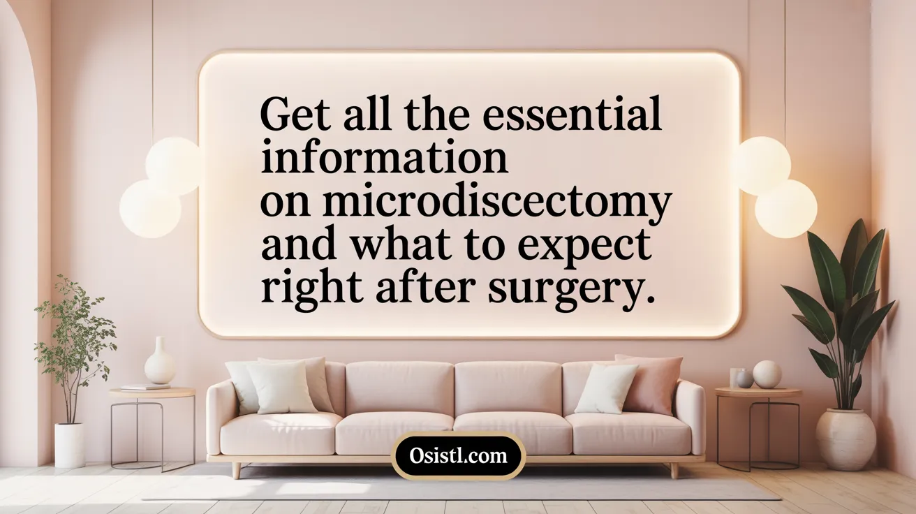 Get all the essential information on microdiscectomy and what to expect right after surgery.