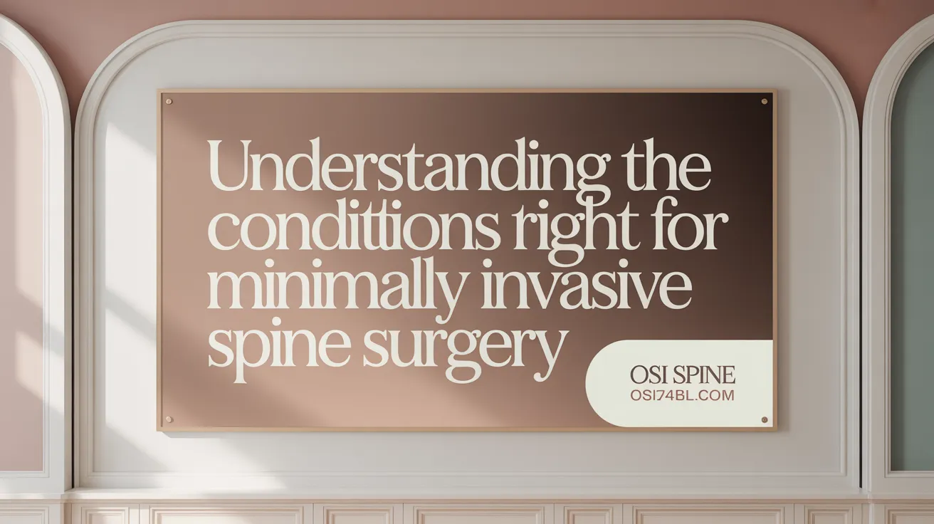 Understanding the Conditions Right for Minimally Invasive Spine Surgery