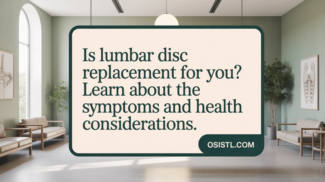 Is lumbar disc replacement right for you? Learn about the symptoms and health considerations.