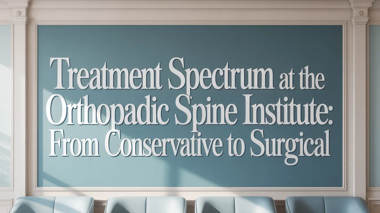 Treatment Spectrum at the Orthopedic Spine Institute: From Conservative to Surgical
