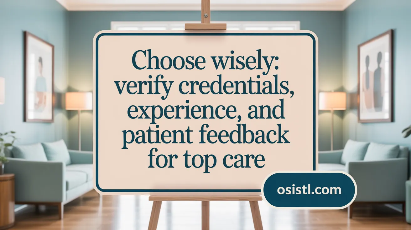 Choose Wisely: Verify Credentials, Experience, and Patient Feedback for Top Care