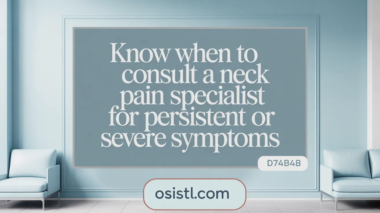 Know When to Consult a Neck Pain Specialist for Persistent or Severe Symptoms