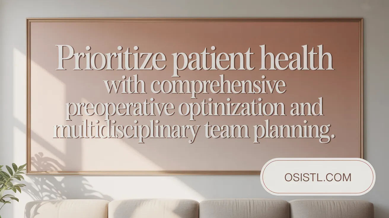 Prioritize patient health with comprehensive preoperative optimization and multidisciplinary team planning.