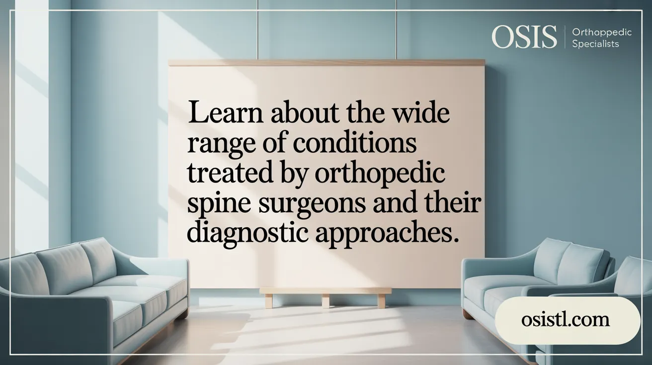 Learn about the wide range of conditions treated by orthopedic spine surgeons and their diagnostic approaches.
