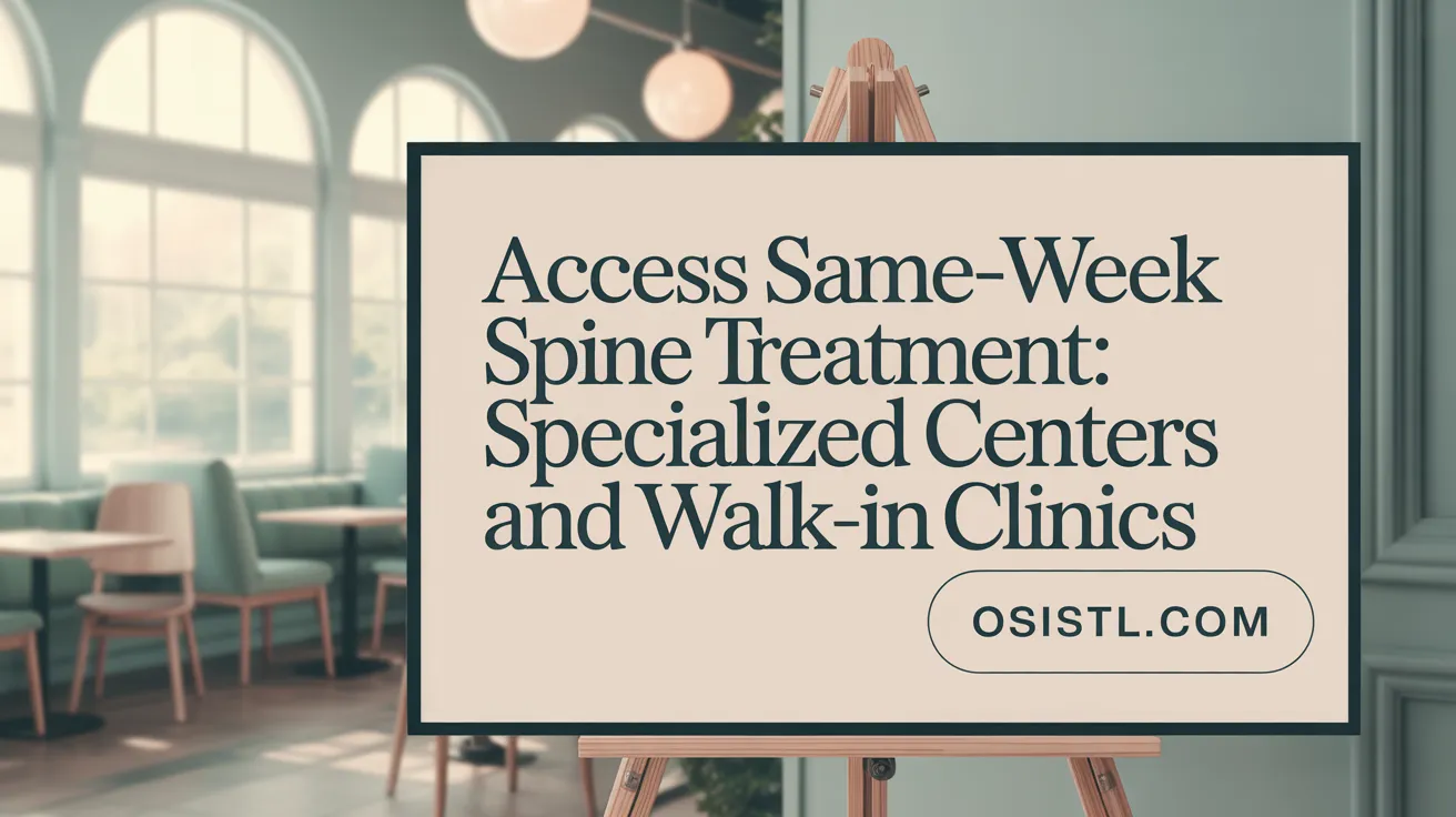 Access Same-Week Spine Treatment: Specialized Centers and Walk-In Clinics