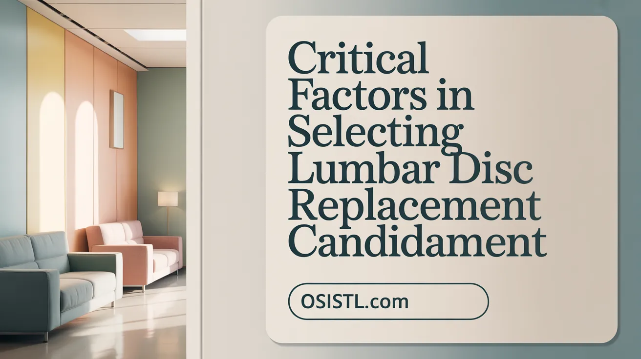 Critical Factors in Selecting Lumbar Disc Replacement Candidates