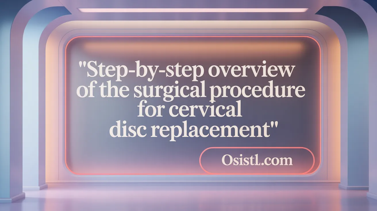 Step-by-step overview of the surgical procedure for cervical disc replacement