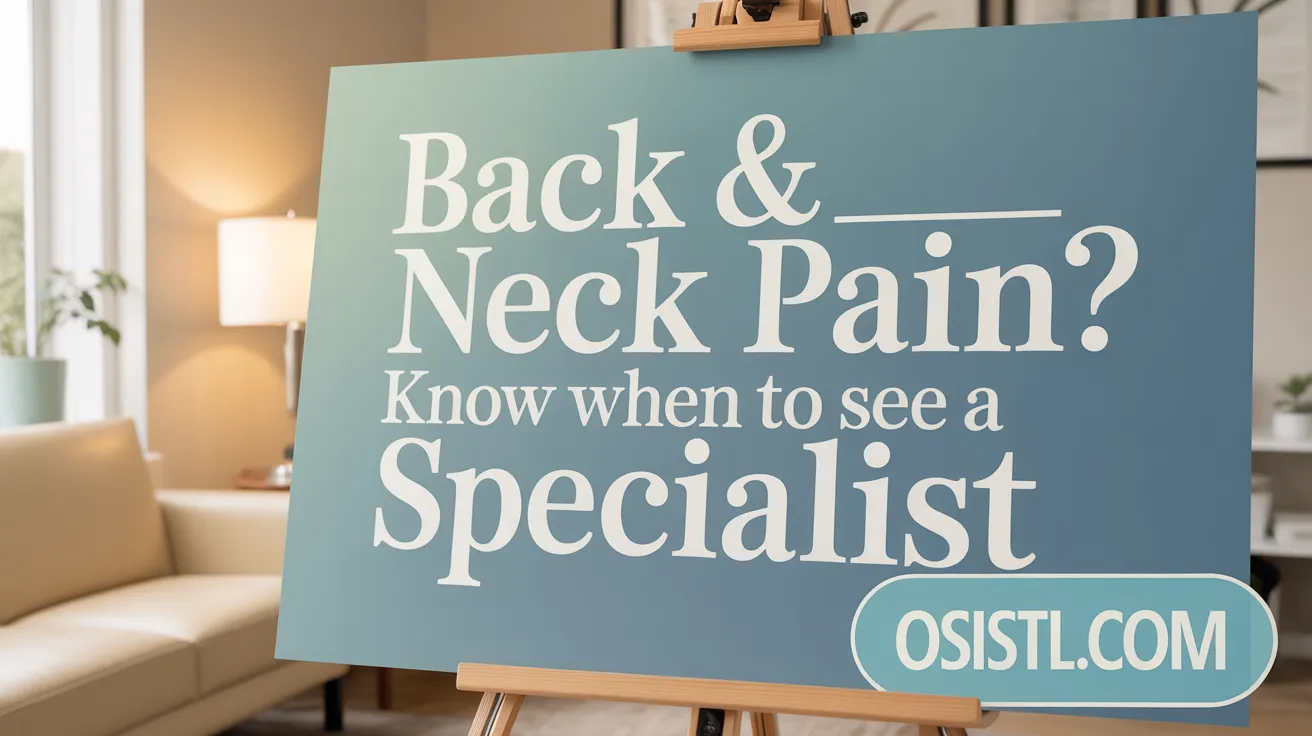 Back & Neck Pain? Know When to See a Specialist