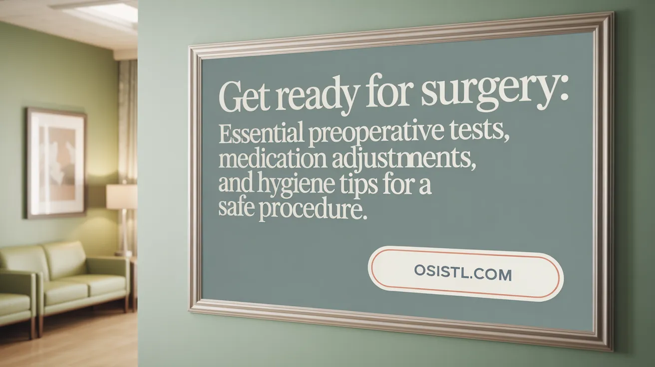 Get ready for surgery: essential preoperative tests, medication adjustments, and hygiene tips for a safe procedure.