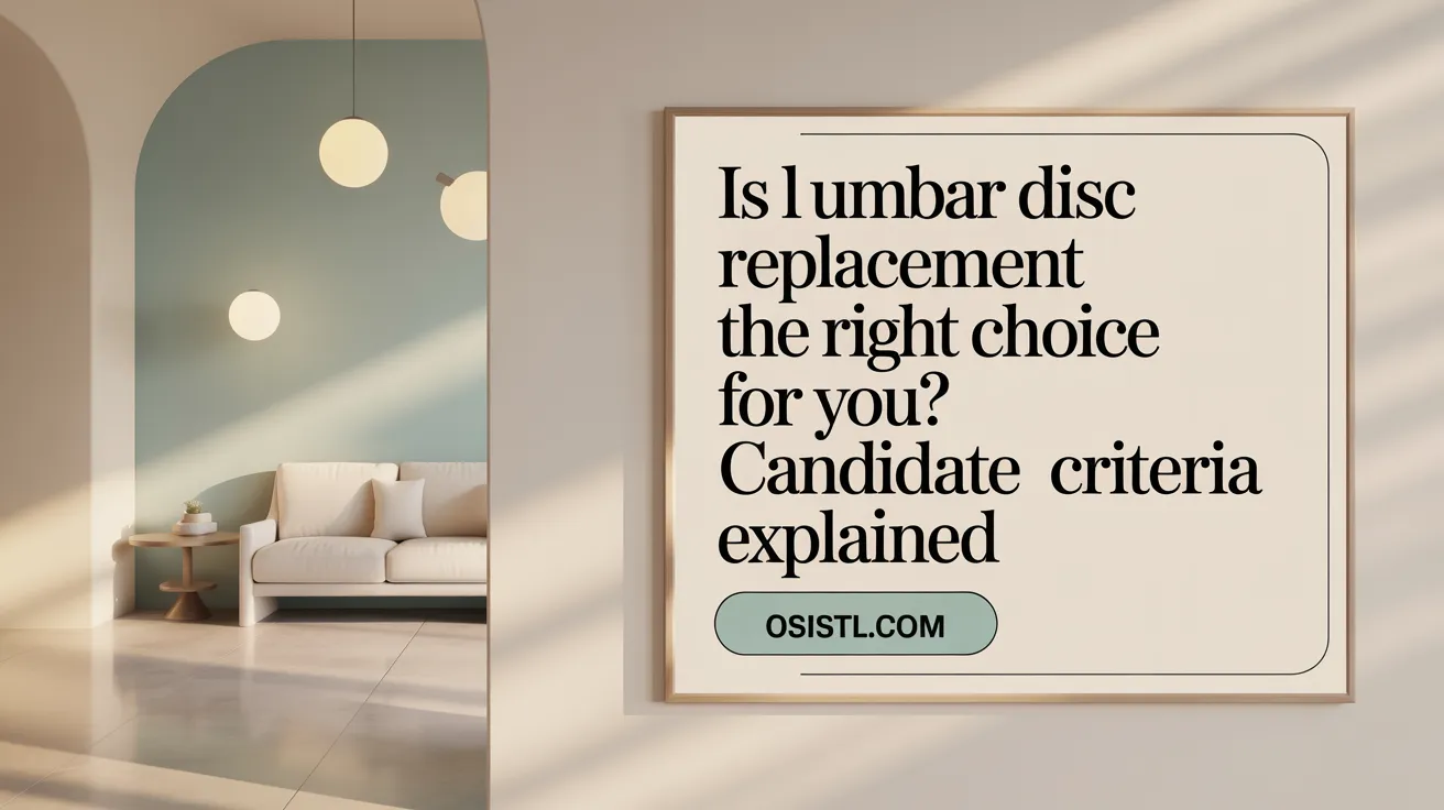 Is Lumbar Disc Replacement the Right Choice for You? Candidate Criteria Explained