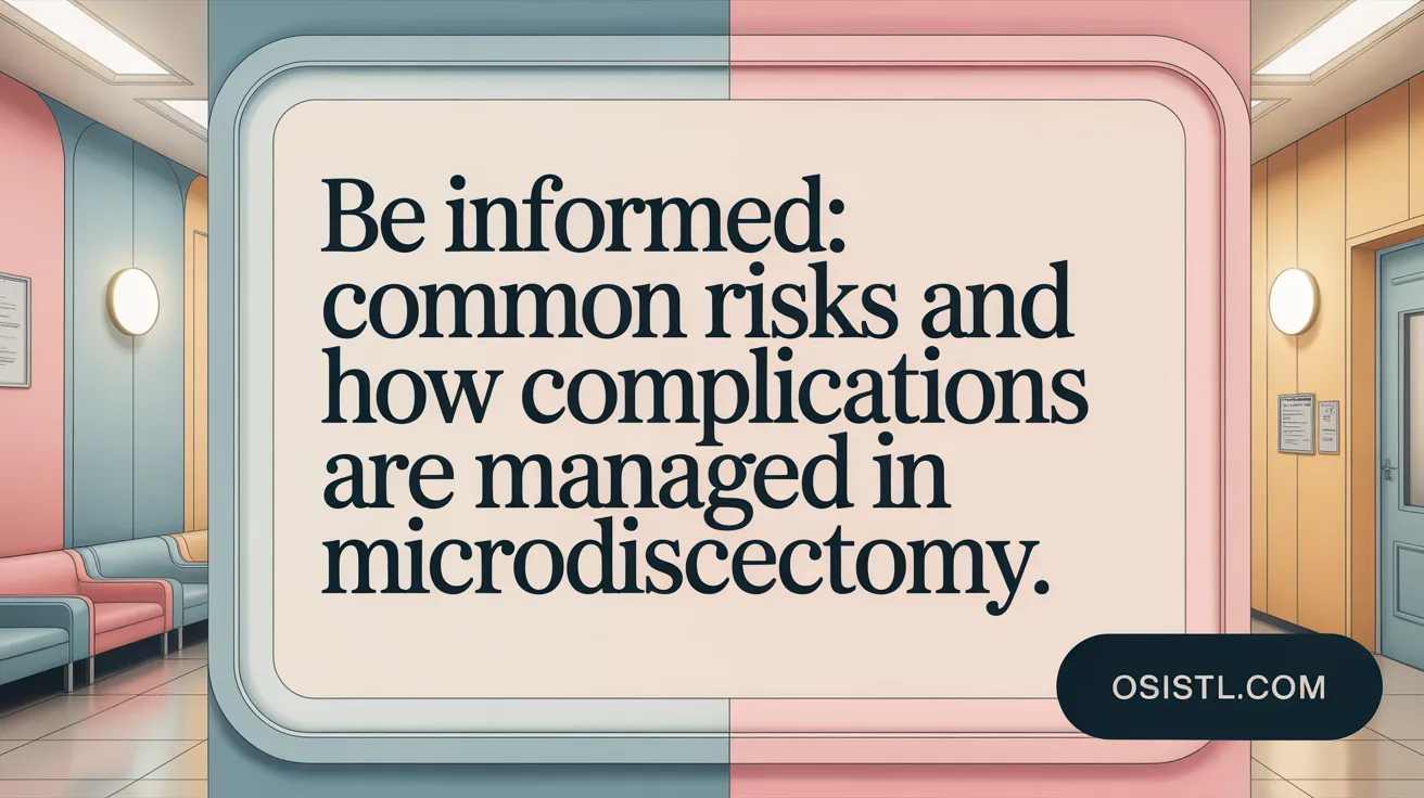Be informed: Common risks and how complications are managed in microdiscectomy.