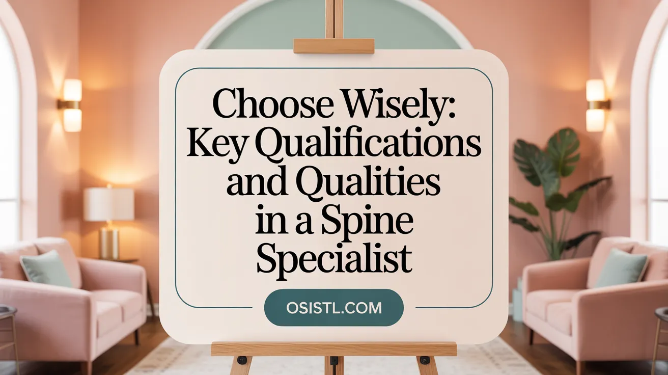 Choose Wisely: Key Qualifications and Qualities in a Spine Specialist
