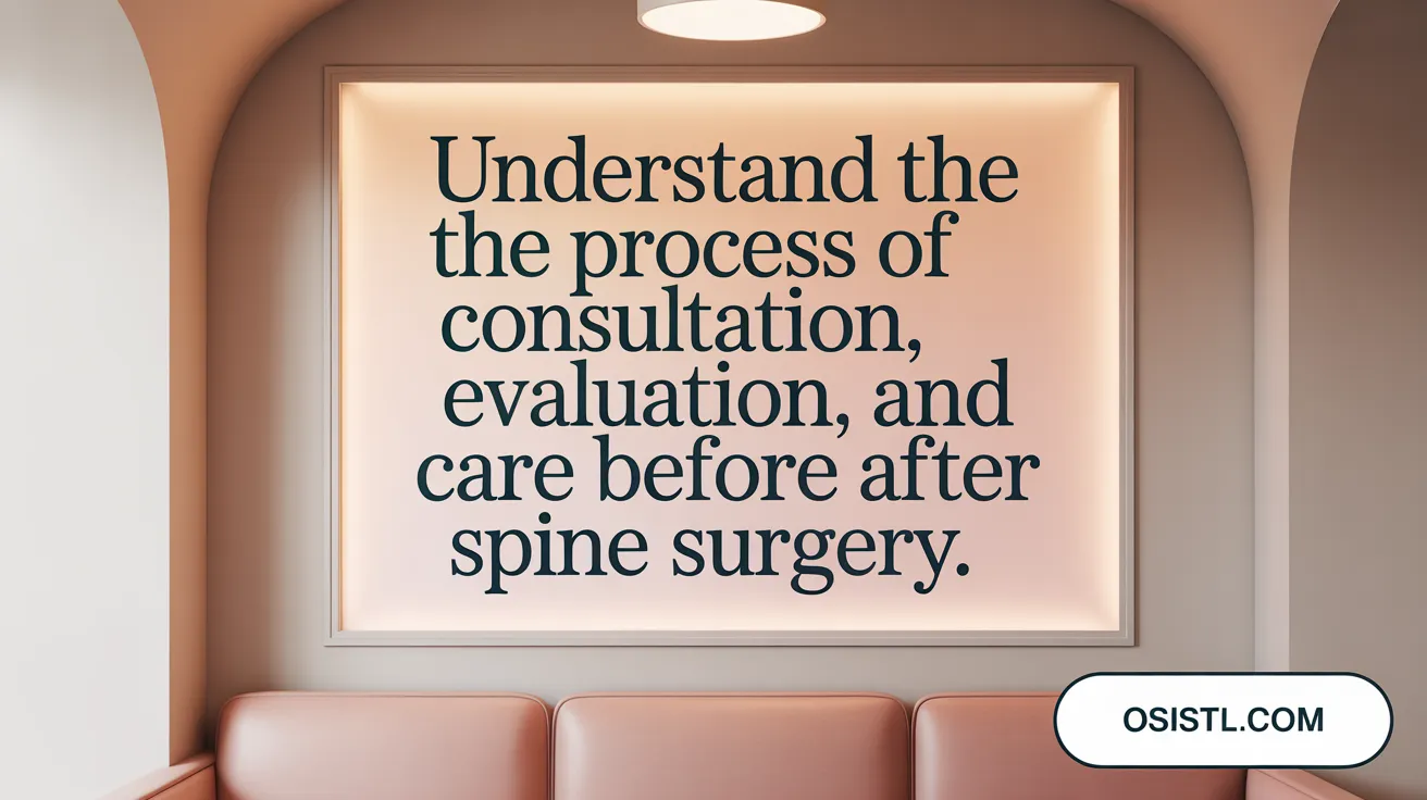 Understand the process of consultation, evaluation, and care before and after spine surgery.