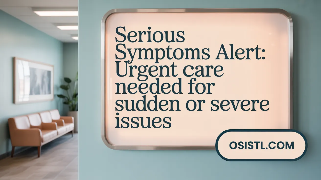 Serious Symptoms Alert: Urgent Care Needed for Sudden or Severe Issues