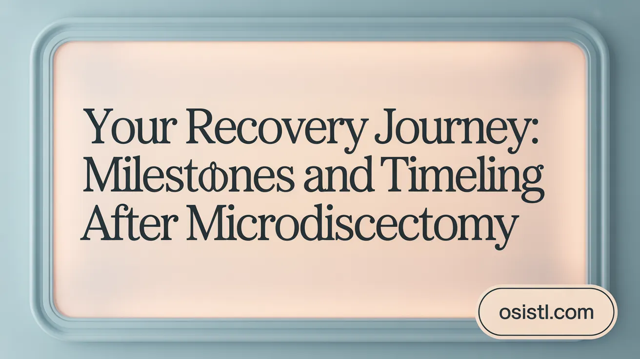 Your Recovery Journey: Milestones and Timeline After Microdiscectomy