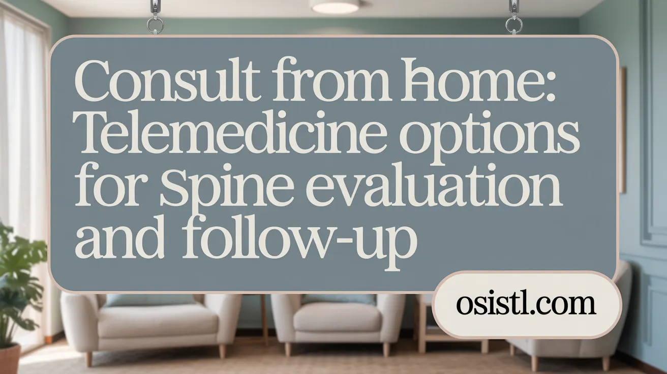 Consult from Home: Telemedicine Options for Spine Evaluation and Follow-up