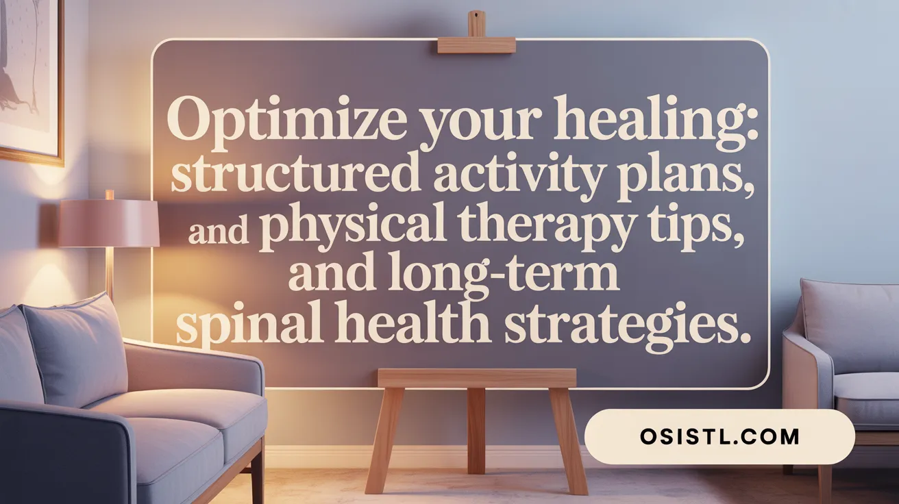 Optimize your healing: structured activity plans, physical therapy tips, and long-term spinal health strategies.