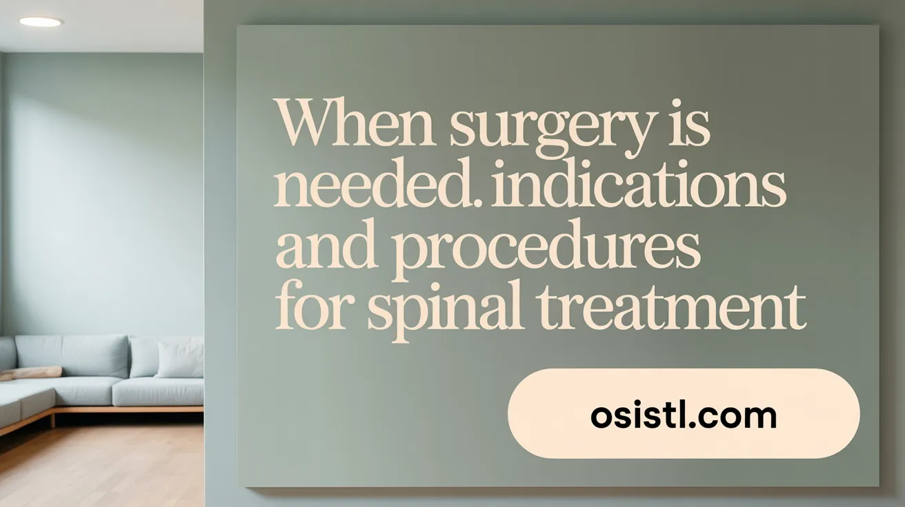 When Surgery is Needed: Indications and Procedures for Spinal Treatment
