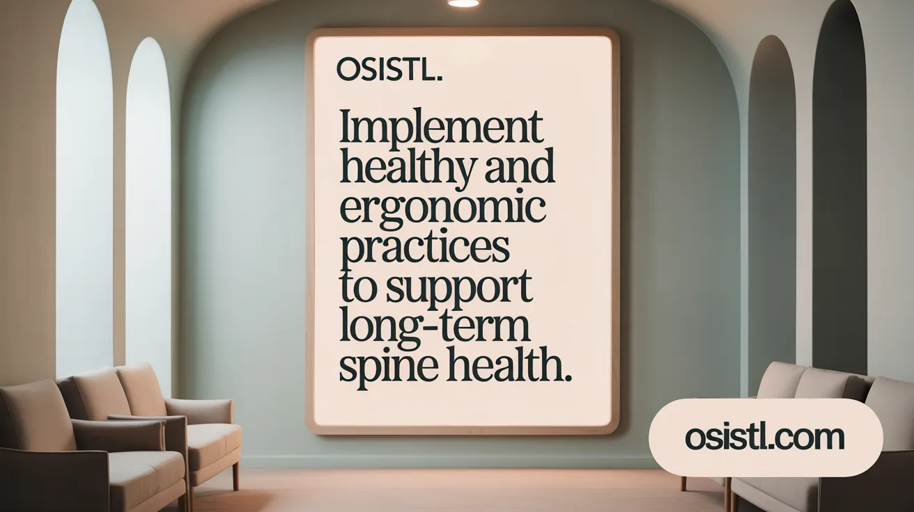 Implement healthy habits and ergonomic practices to support long-term spine health.
