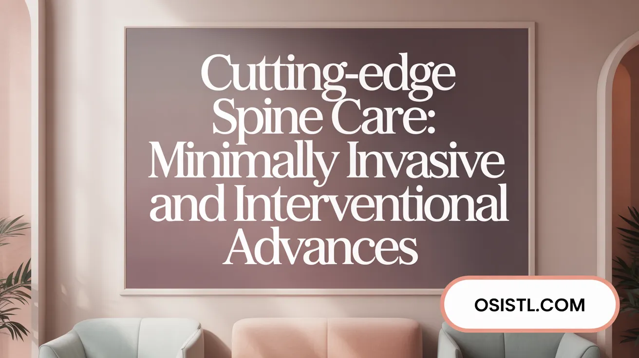 Cutting-Edge Spine Care: Minimally Invasive and Interventional Advances