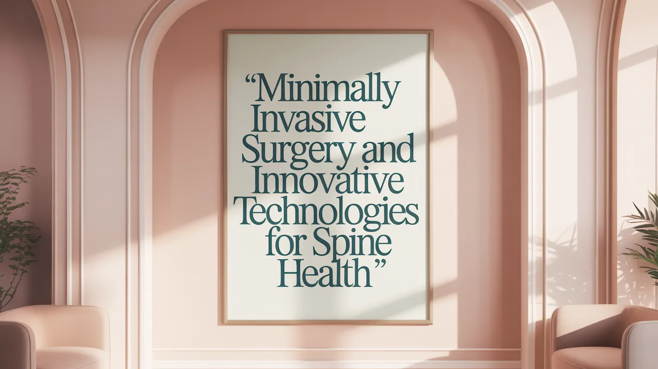 Minimally Invasive Surgery and Innovative Technologies for Spine Health