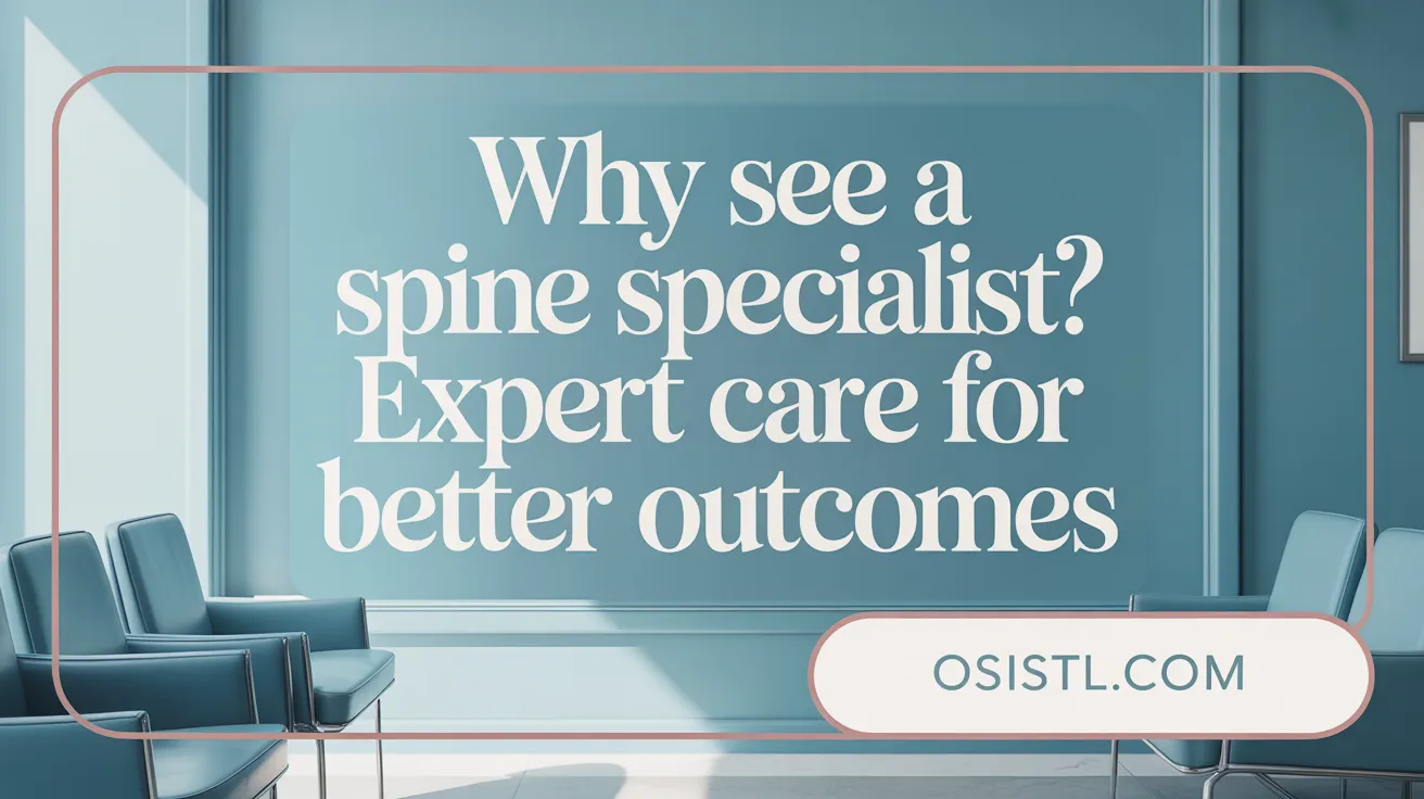 Why See a Spine Specialist? Expert Care for Better Outcomes