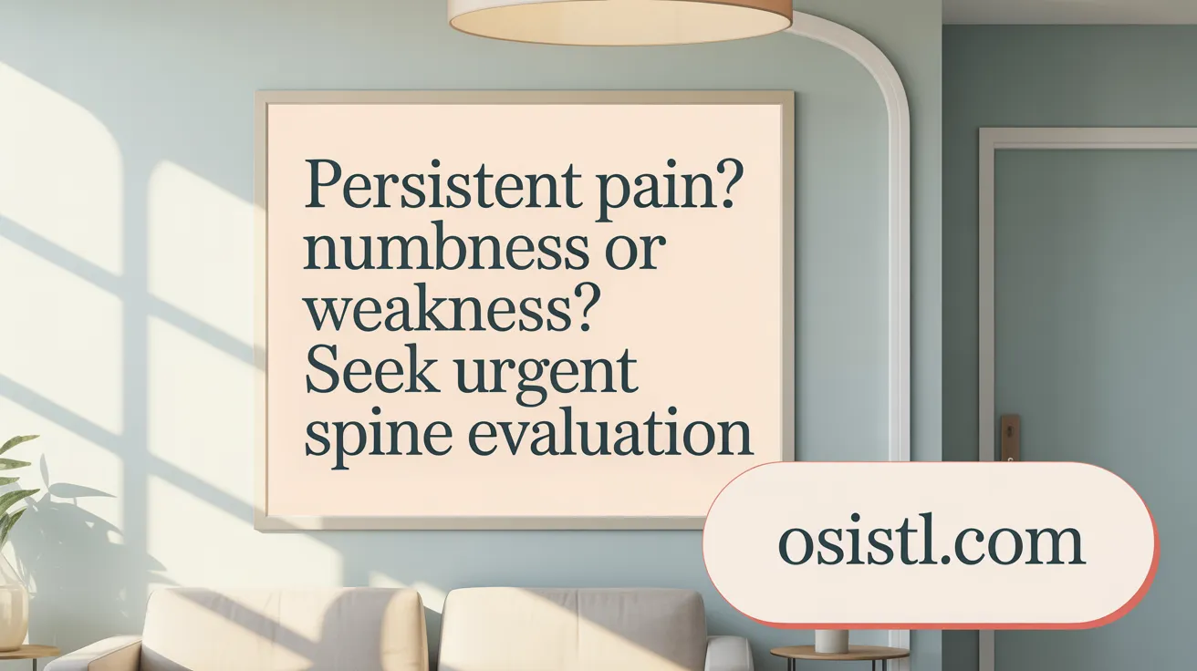 Persistent Pain? Numbness or Weakness? Seek Urgent Spine Evaluation