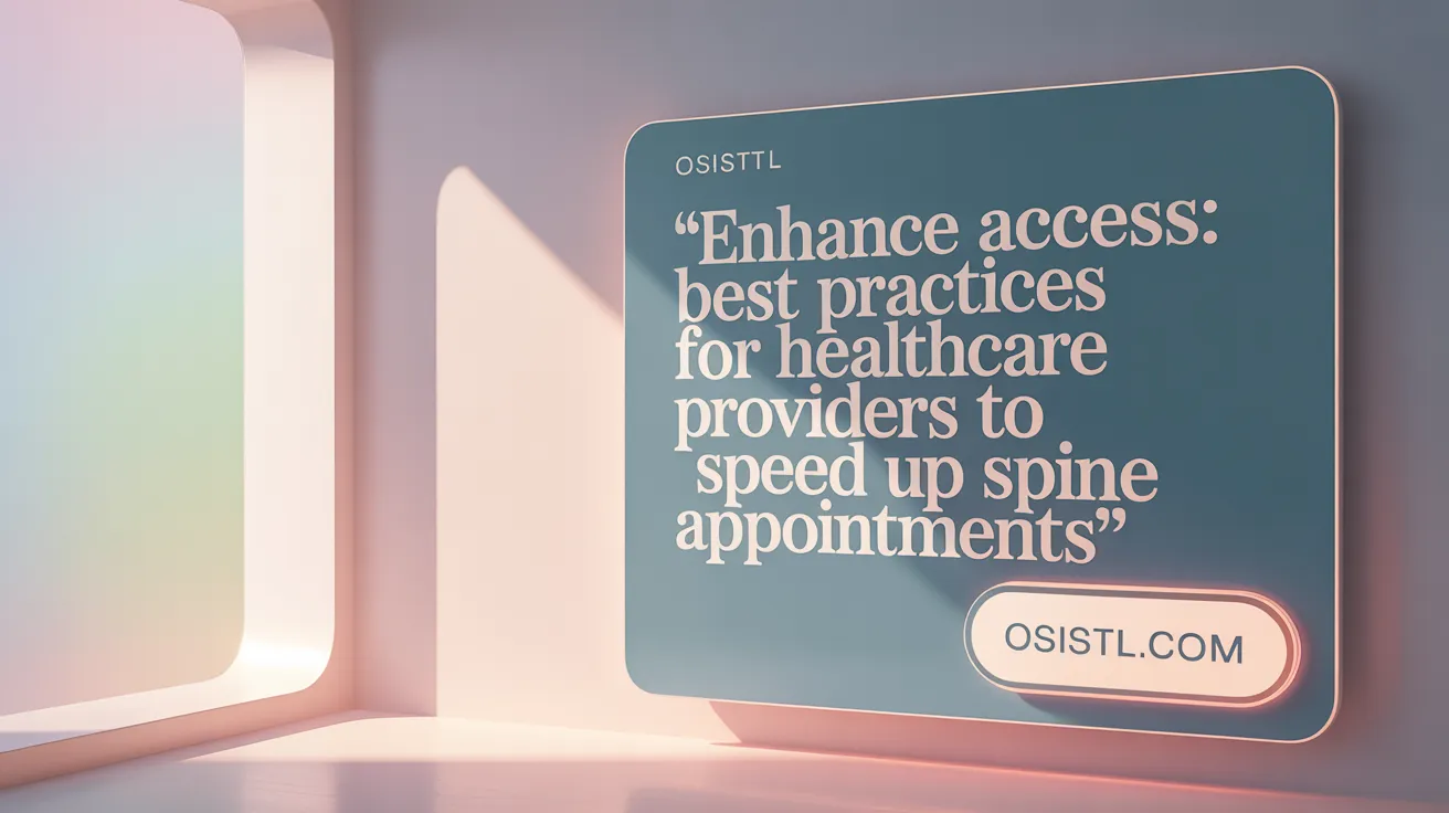 Enhance Access: Best Practices for Healthcare Providers to Speed Up Spine Appointments