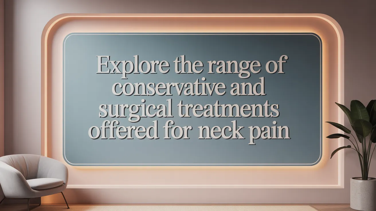 Explore the Range of Conservative and Surgical Treatments Offered for Neck Pain