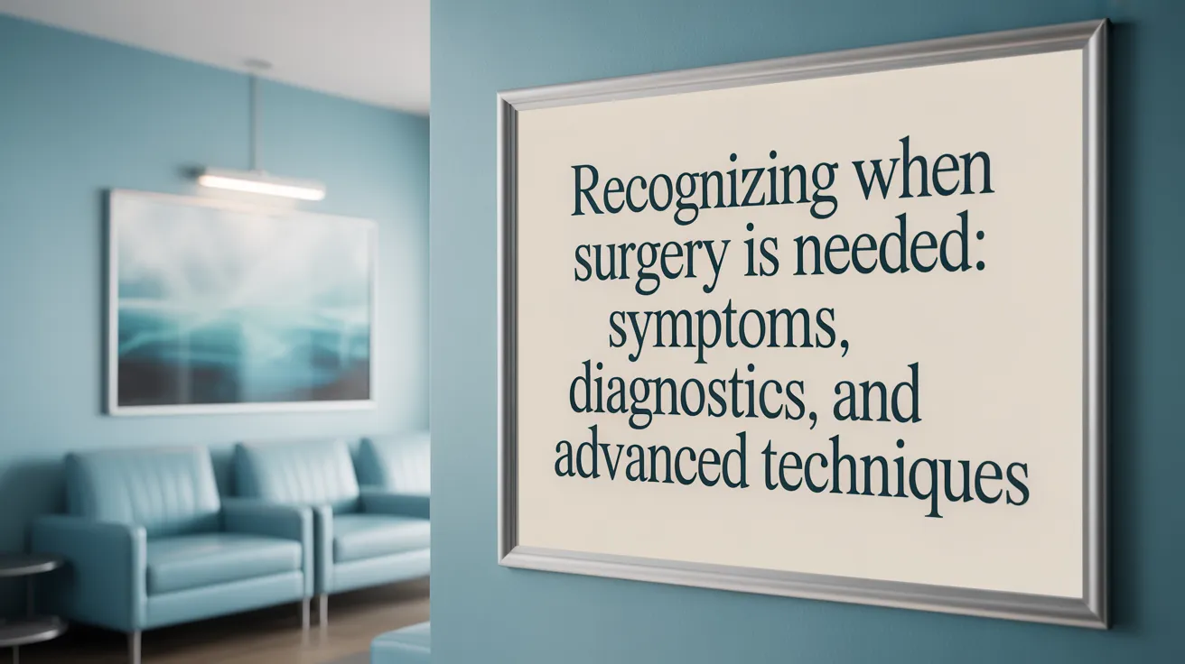 Recognizing When Surgery is Needed: Symptoms, Diagnostics, and Advanced Techniques