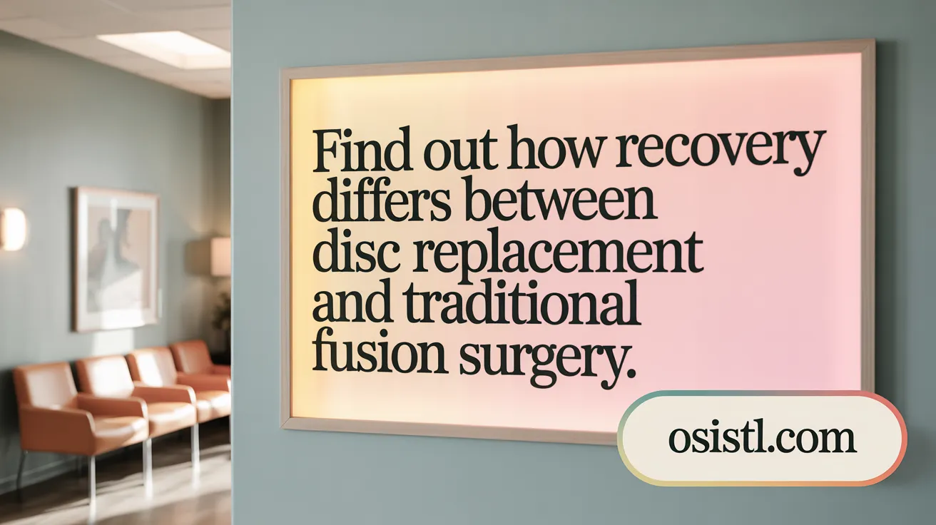 Find out how recovery differs between disc replacement and traditional fusion surgery.