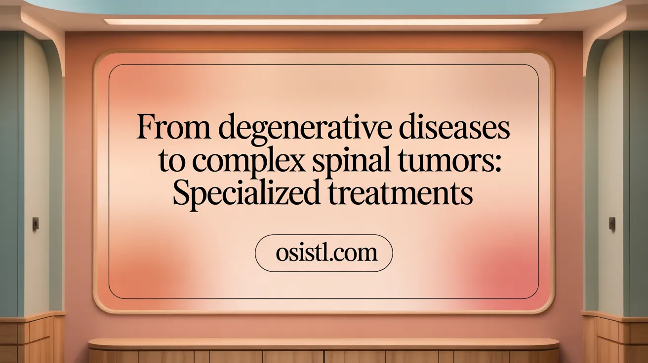 From Degenerative Diseases to Complex Spinal Tumors: Specialized Treatments