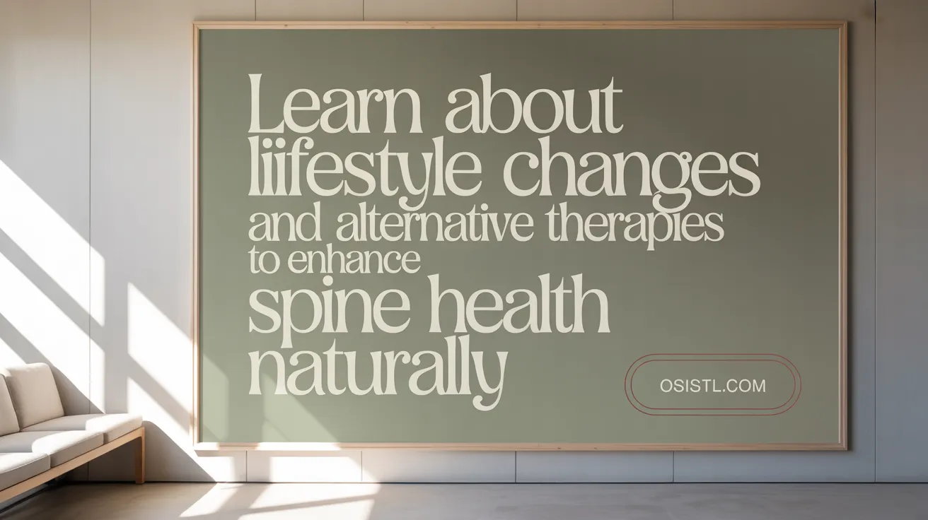 Learn about lifestyle changes and alternative therapies to enhance spine health naturally
