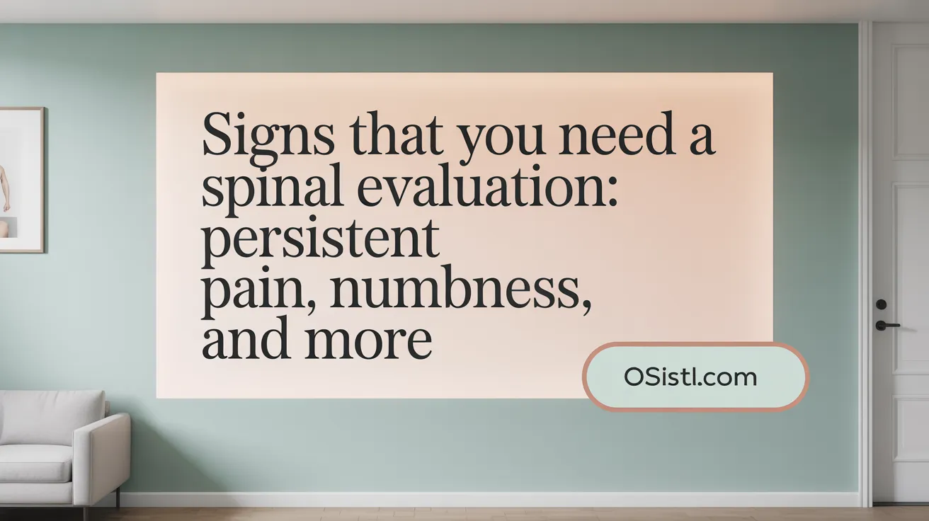 Signs That You Need a Spinal Evaluation: Persistent Pain, Numbness, and More