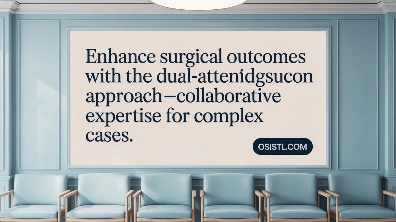 Enhance surgical outcomes with the dual-attending surgeon approach—collaborative expertise for complex cases.